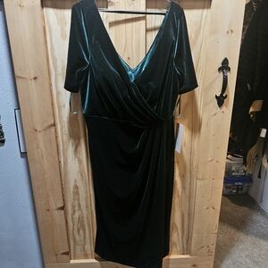 Revelry emerald velvet dress